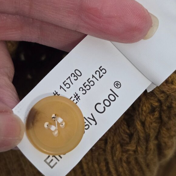 Carbon2Cobalt Women's Size XS Spiced Cable Knit Henley Sweater Dijon Brown - Picture 7 of 10